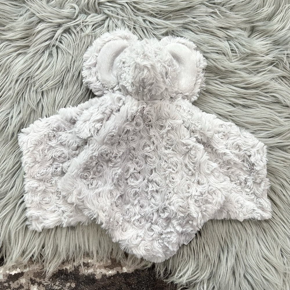 Danbar Gray Swirl Rosette Baby Elephant Lovie Blankie Buddy‎